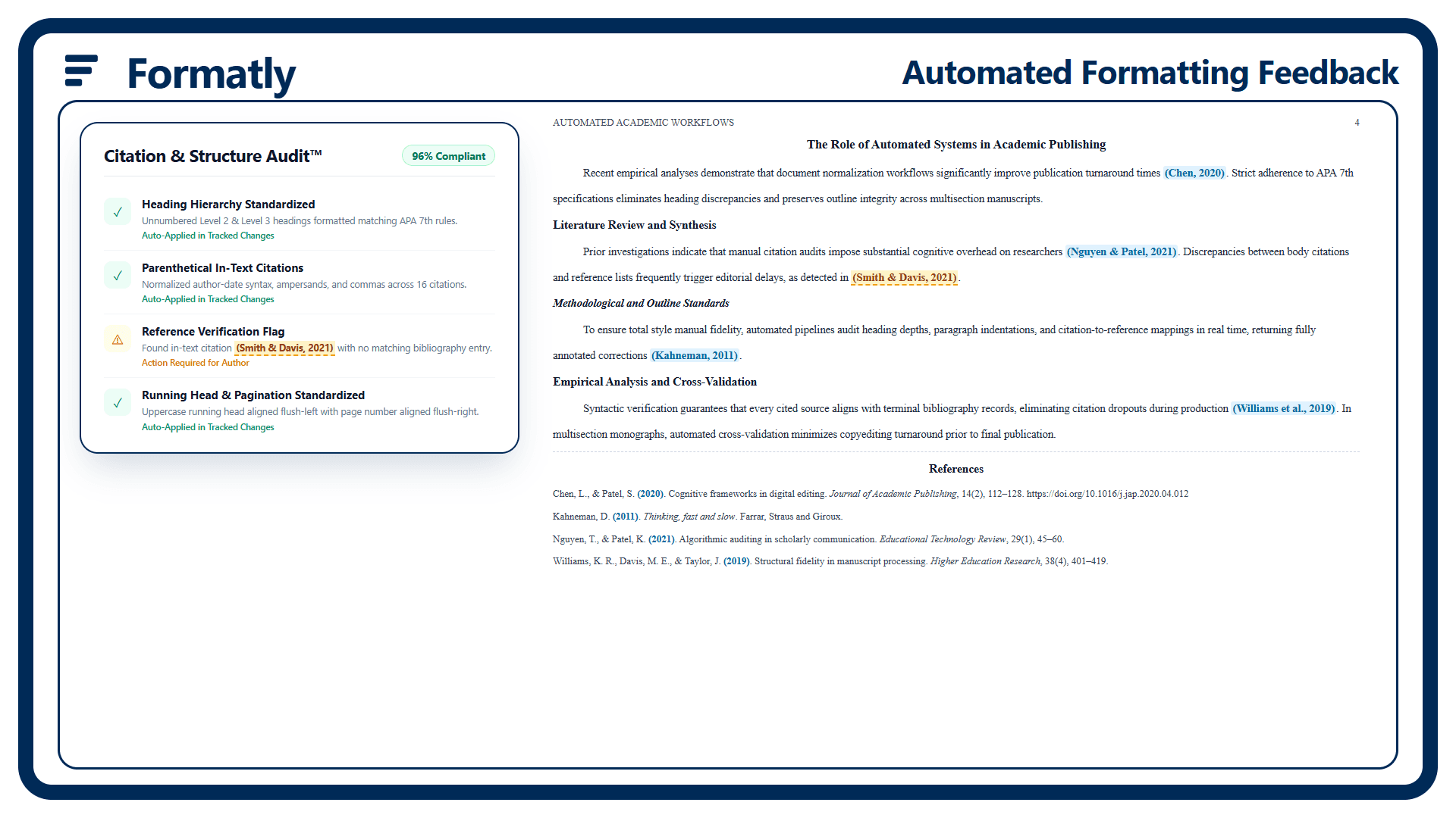 Formatly Citation and Structure Audit Feedback Report