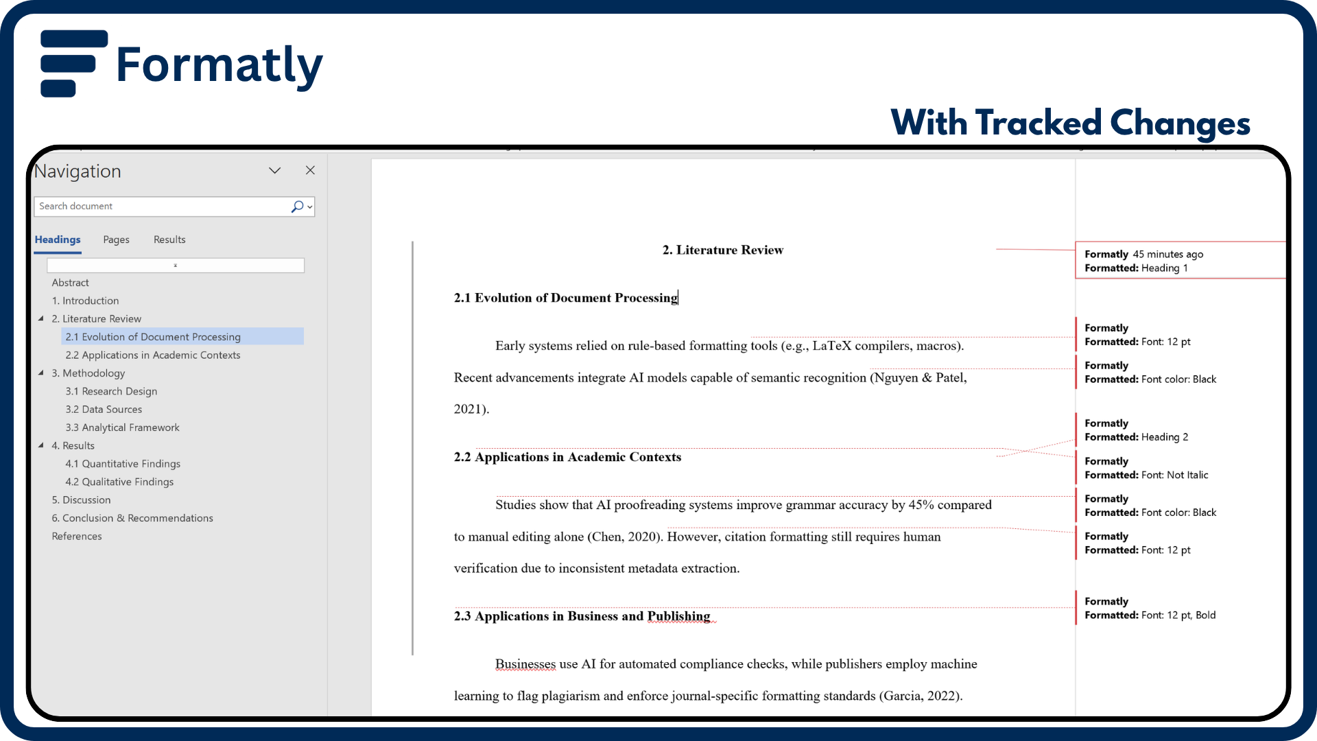 Tracked changes preview in Microsoft Word